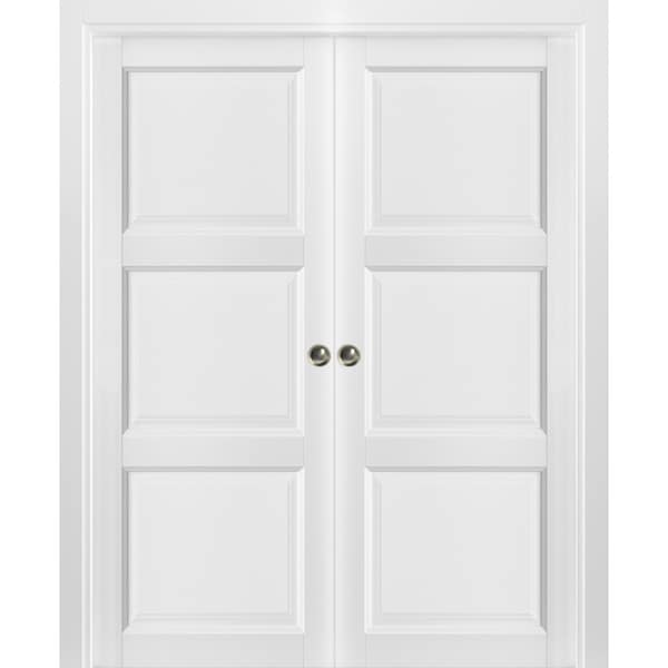 Sartodoors Double Pocket Interior Door, 56" x 96", White LUCIA2661DP-BEM-5696 - main